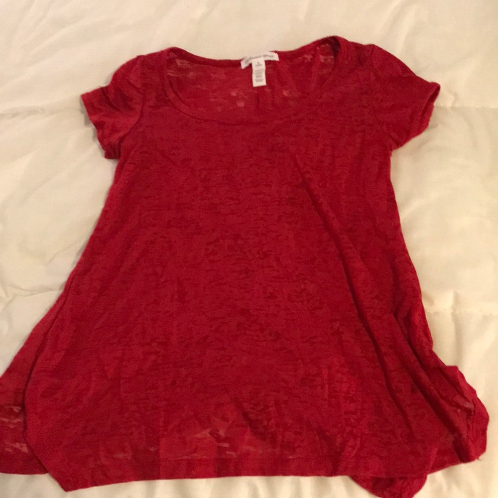 Red shirt.